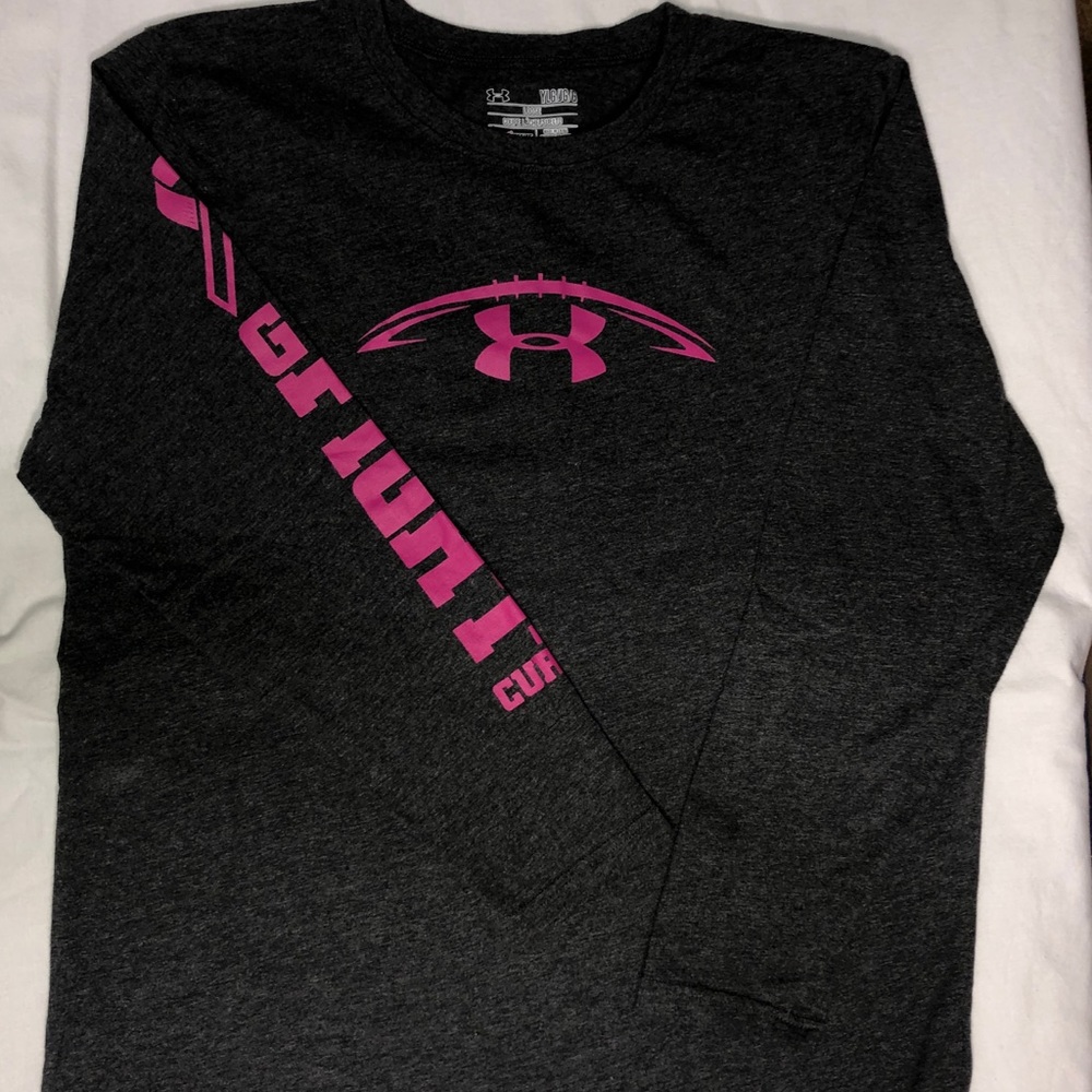 UNDER ARMOUR heather gray “Go Fight Cure” tee